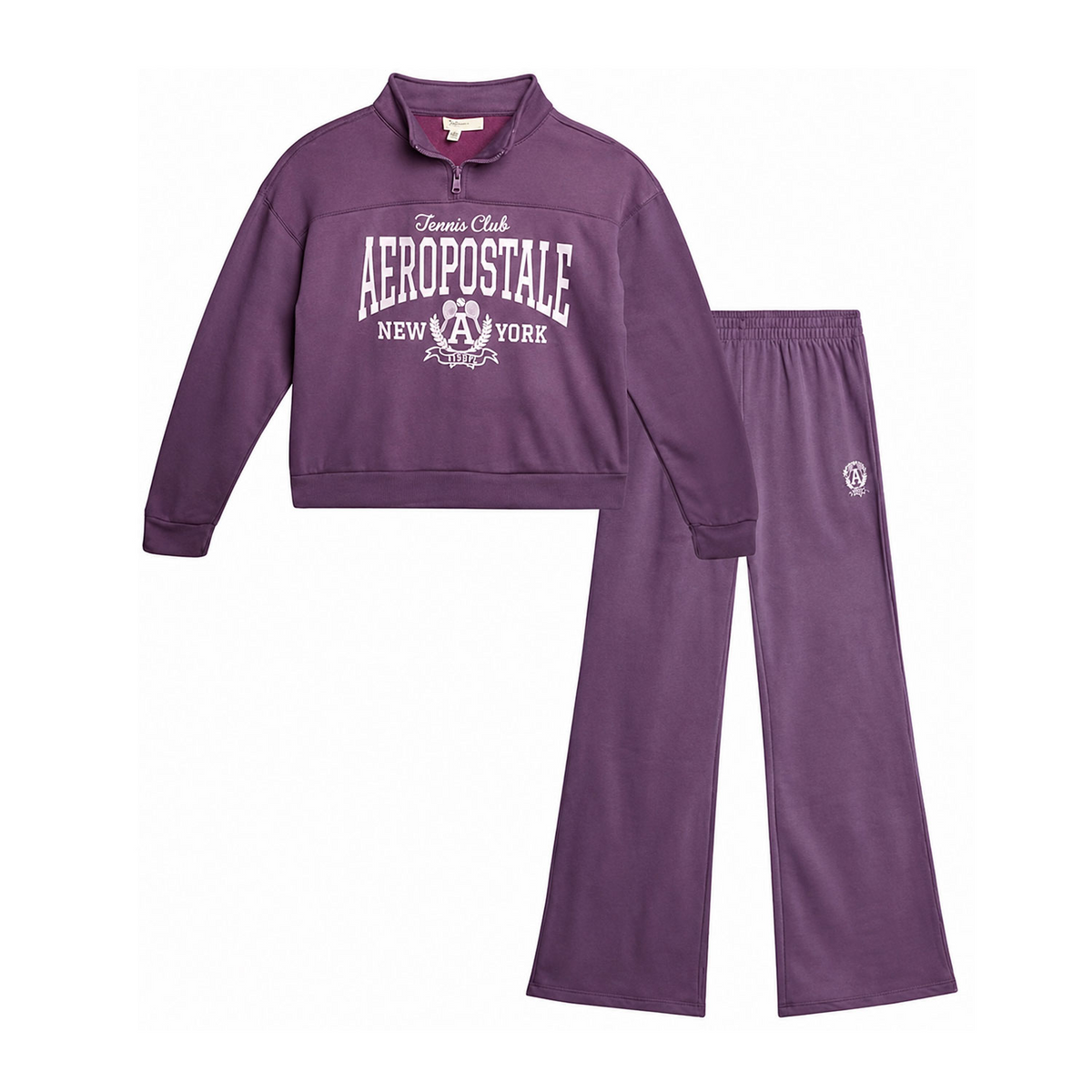 KNITTED 1/4 ZIP PULLOVER TOP  KNITTED PANT 